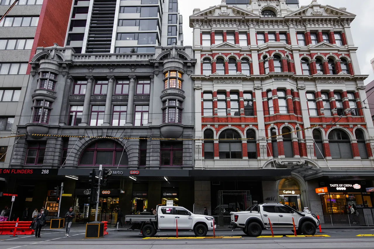 The former Empire Arcade and Mutual Store façades on Flinders Street